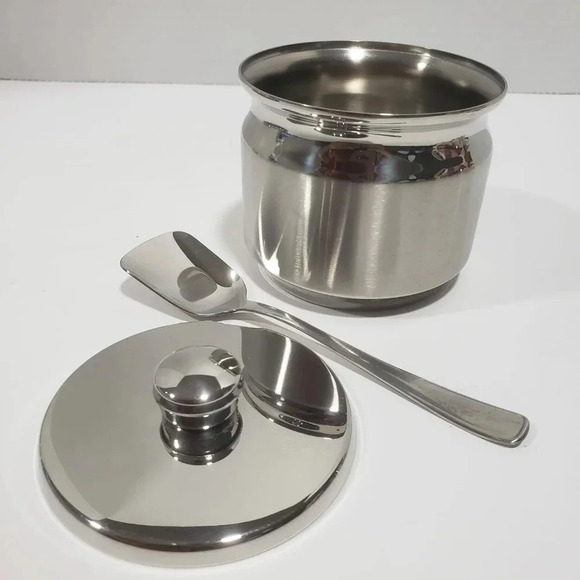 Tramontina Stainless  Sugar and Creamer Set. - Picture 4 of 13